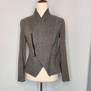 CABi rebel Sz XS Gray Ponte JACKET zip up cropped